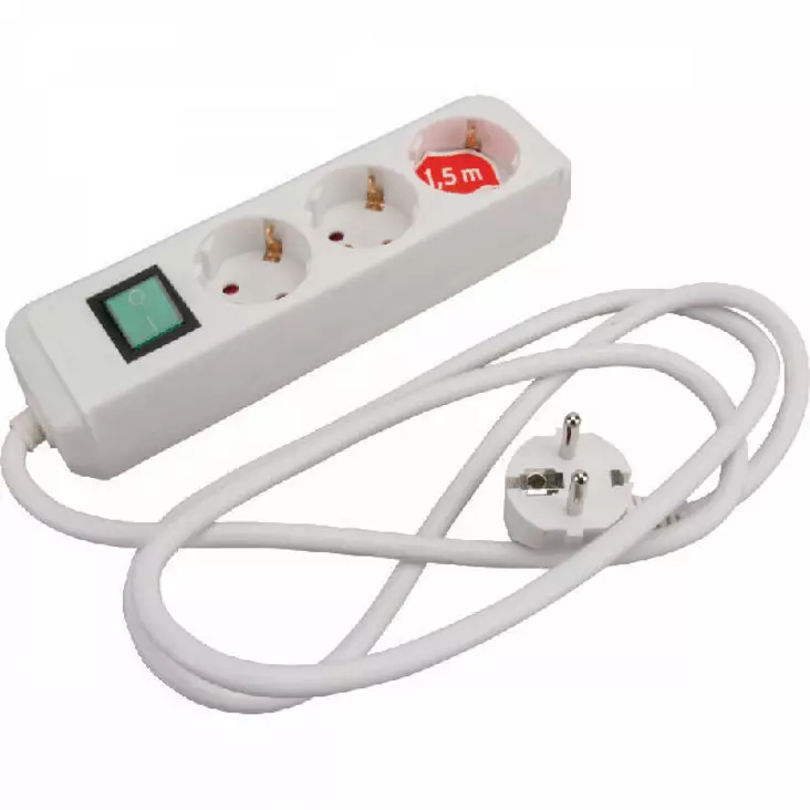 Jatkojohto 3-os. 1,5 m virtakytkimellä - Jatkojohdot - 4007123249343 - 1