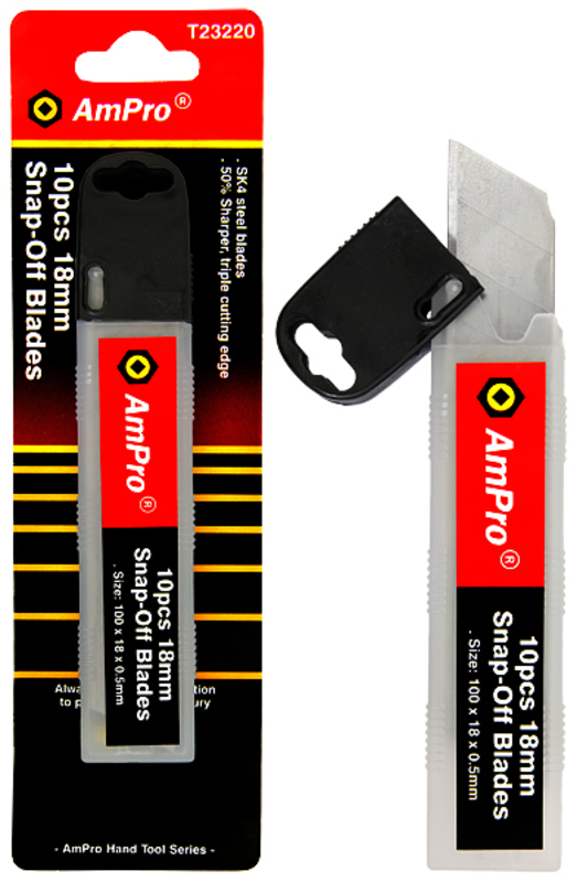 Katkoteräveitsen varaterä 18 mm 10 kpl - Puukot ja veitset - 795609232203 - 1