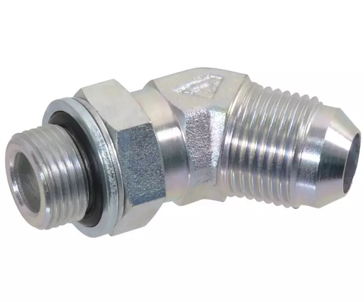 Kulmaliitin 7/16" JIC x 1/4" BSP 45° uros/uros - Hydrauliikka - 8719593049403 - 1