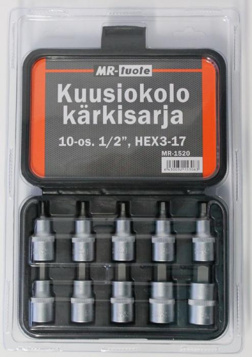 Kuusiokolokärkisarja 1/2" 10-os. - Ruuvimeisselit ja -sarjat - 6430032153063 - 1