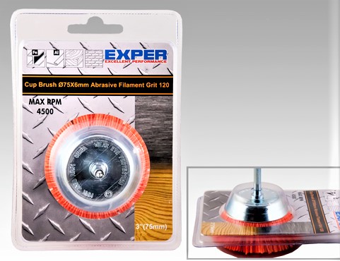 Nailonkuppiharja karalla 50x6 mm K120 - Hiomatarvikkeet - 6438081003773 - 1