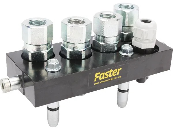 Pikaliitin Multifaster PS08 4 x 1/2" + sähköliitäntä (työkoneosa) - Hydrauliikka - 6418914891913 - 1