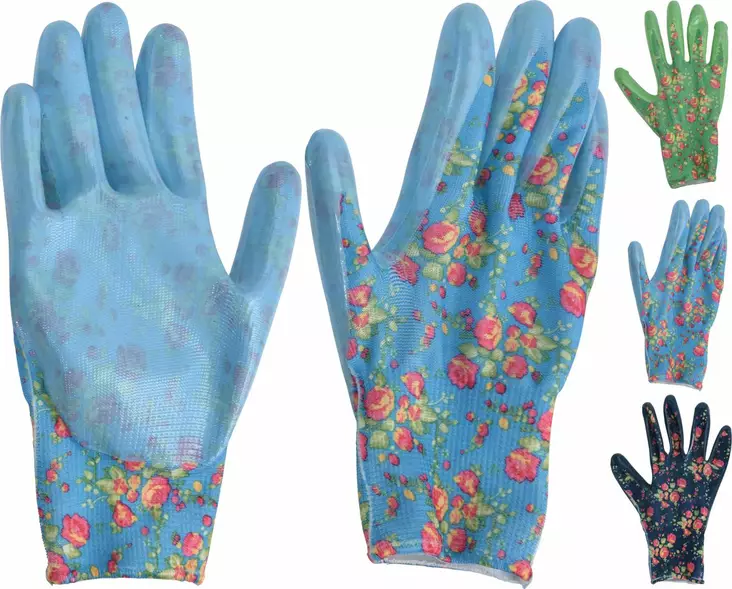 Puutarhakäsineet kukkakuvio - Työkäsineet - 8719202828443 - 1