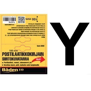 Tarrakirjain Y 100 mm - Postilaatikot ja numerot - 6438152088623 - 1