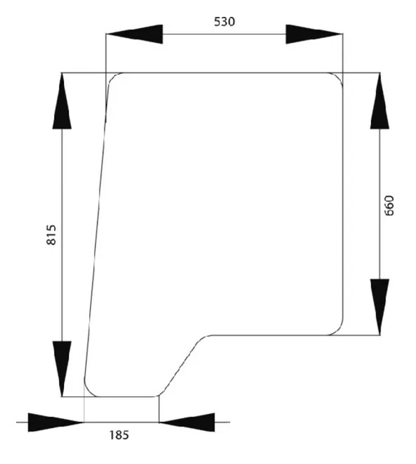 Ovilasi, ylempi taaempi (Case IH 1989740C1) - Ohjaamon lasit - 3660980017343 - 1