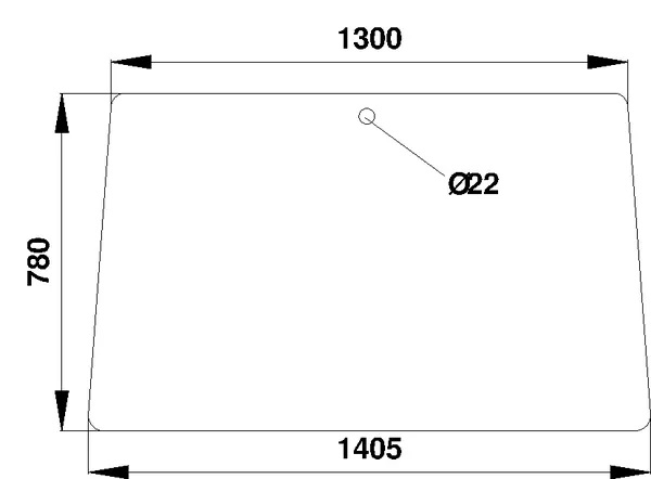 Tuulilasi, ylempi (Fendt 385500350050) - Ohjaamon lasit - 3660980020213 - 1