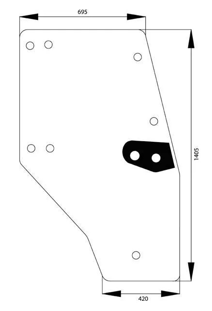 Ovilasi, oikea (Deutz-Fahr 04352851) - Ohjaamon lasit - 3660980024303 - 1