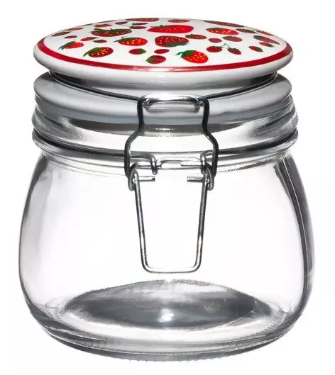 Lasipurkki patenttikansi mansikka 500 ml - Säilöntätuotteet - 6410416529363 - 1