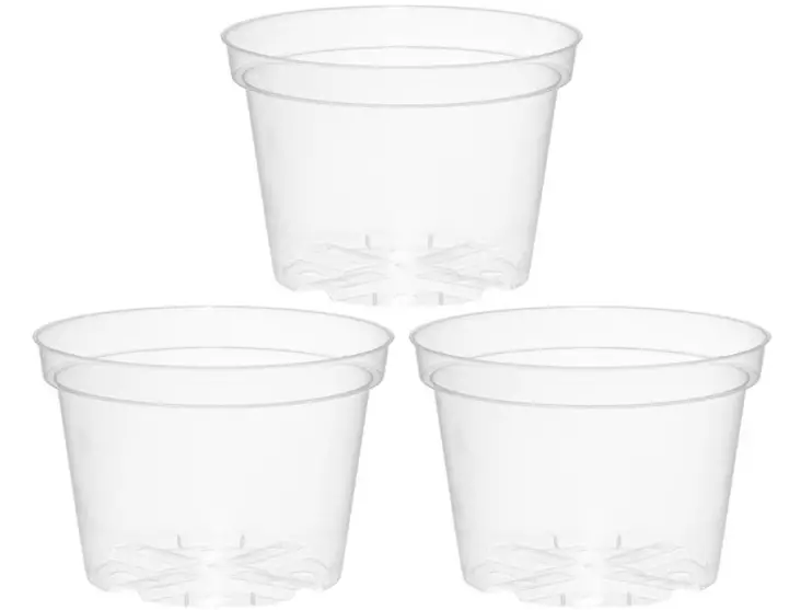 Muoviruukku kirkas 20 cm 3 kpl - Taimikasvatus - 6410416535593 - 1