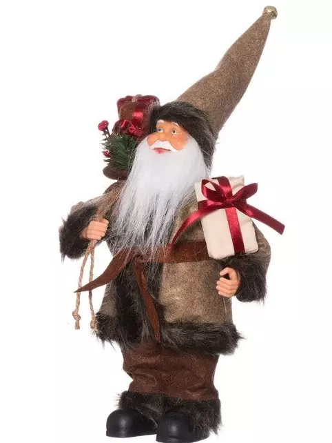 Joulupukki 43 cm ruskea - Joulukoristeet - 6410416570563 - 1