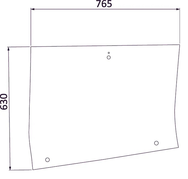 Sivulasi, vasen (Fendt 816810040421) - Ohjaamon lasit - 8716106314843 - 1