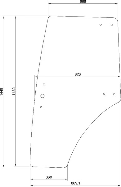 Ovilasi, vasen (Zetor 5336909203) - Ohjaamon lasit - 8719493113143 - 1