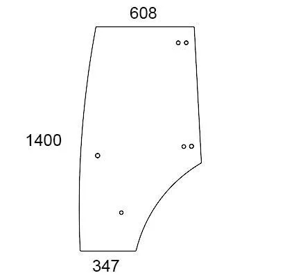 Ovilasi, vasen (Fendt 210812030040) - Ohjaamon lasit - 8719774834453 - 1