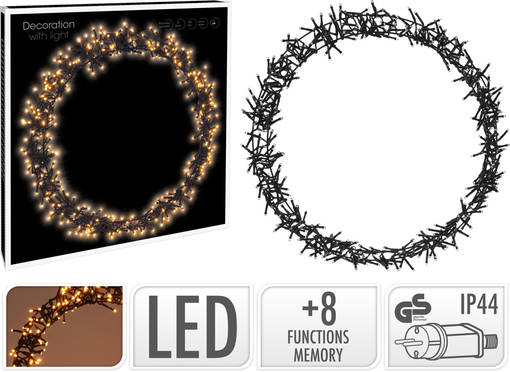 Akryylikranssi 48cm 400-led - Tunnelmavalot - 8719987979613 - 1