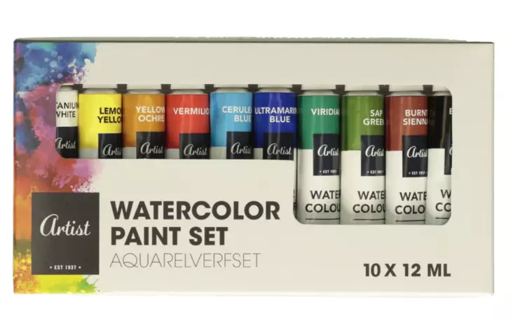 Vesivärit 10 x 12 ml - Taiteilijatarvikkeet - 8721037026093 - 1
