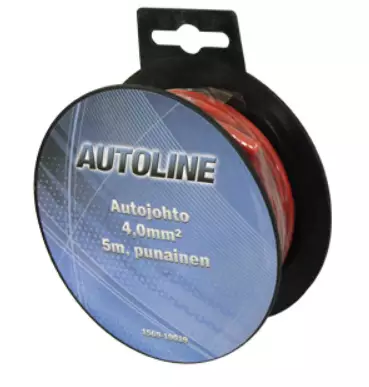 Autojohto 4,0 mm2 5m punainen - Autosähkötarvikkeet - 6438255190193 - 1