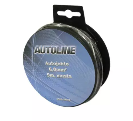 Autojohto 6,0 mm2 5m musta - Autosähkötarvikkeet - 6438255190223 - 1
