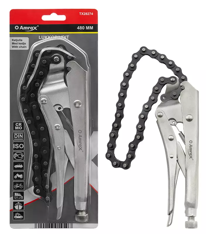 Lukkopihdit ketjulla 480 mm - Pihdit ja leikkurit - 6420286914503 - 1