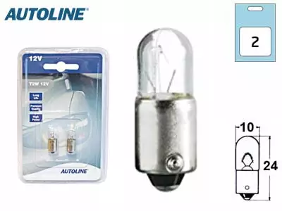 Polttimopari metallikanta 12V 2W - Autosähkötarvikkeet - 6438255911613 - 1