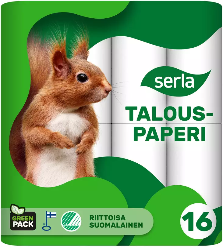 Serla Talouspaperi 16 rullaa valkoinen - Kertakäyttöastiat - 6414301081233 - 1