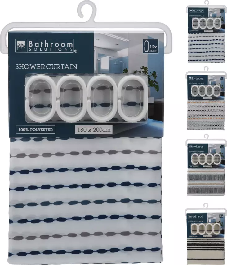 Suihkuverho 180x200 cm - Kylpyhuonetarvikkeet - 8721037266673 - 1