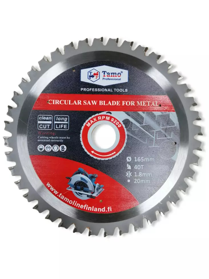 Tamo pyörösahanterä 165X40TX20MM - Sirkkelin- ja pyörösahanterät - 6420613777733 - 1