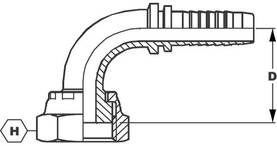 Puristettava liitin DN06 9/16" ORFS naaras/uros 90° - Hydrauliikka - 8716106787494 - 0
