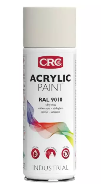 CRC Acrylic Paint RAL 9010 White Matt - Spraymaalit - 5412386070044 - 1