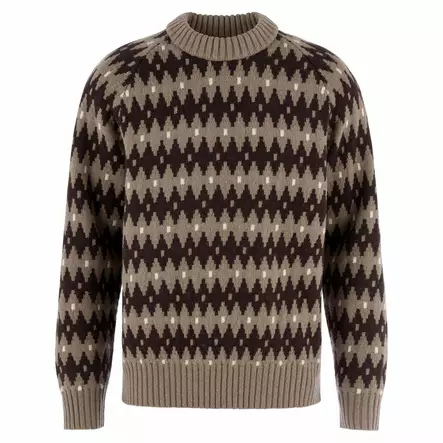 Fjällräven Övik Jacquard Knit M Suede Brown - Black Oak - Retkeilyasusteet - 7323451200434 - 1