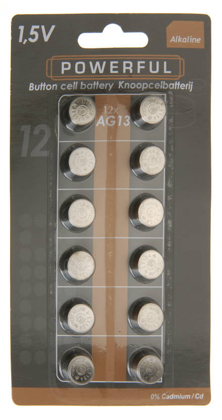 Nappiparisto AG13 LR44 12 kpl/pkt - Paristot, testerit - 8711295031564 - 1