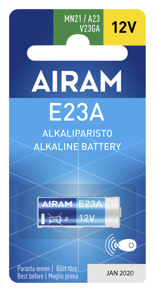 Airam alkaliparisto E23A 12V - Paristot, testerit - 6435200138194 - 1