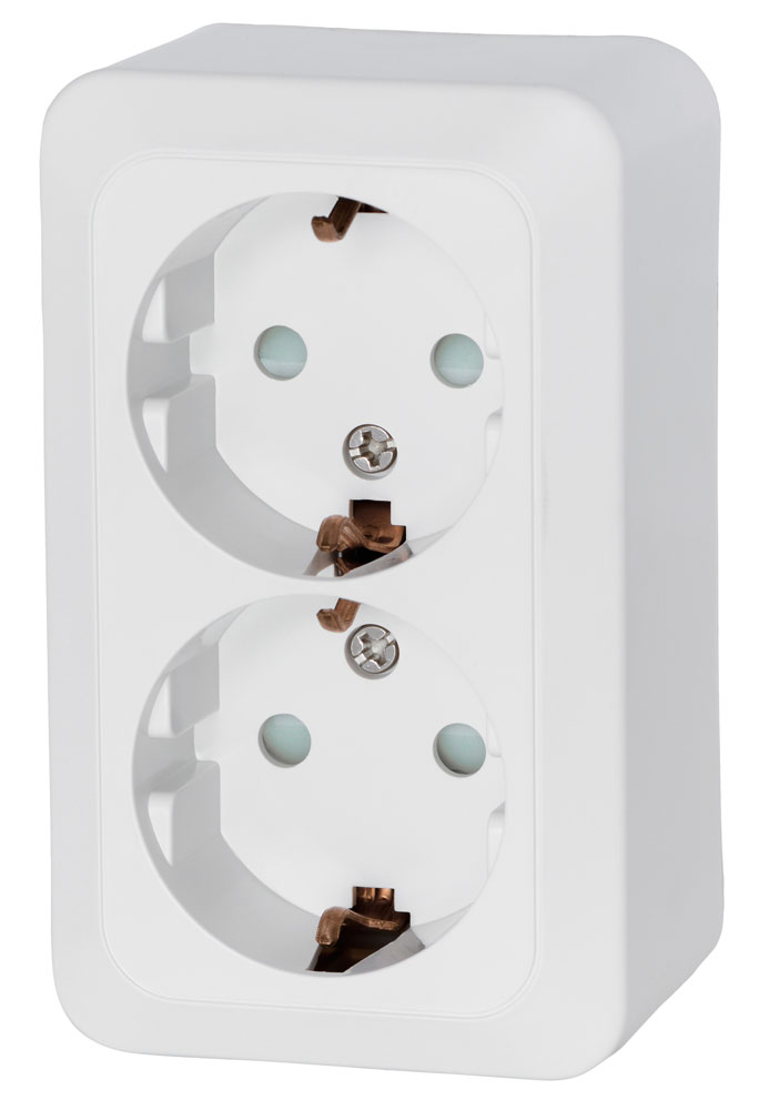 Airam pistorasia 2-os. IP20 pinta-as. - Rasiat ja pistokkeet - 6435200204424 - 1