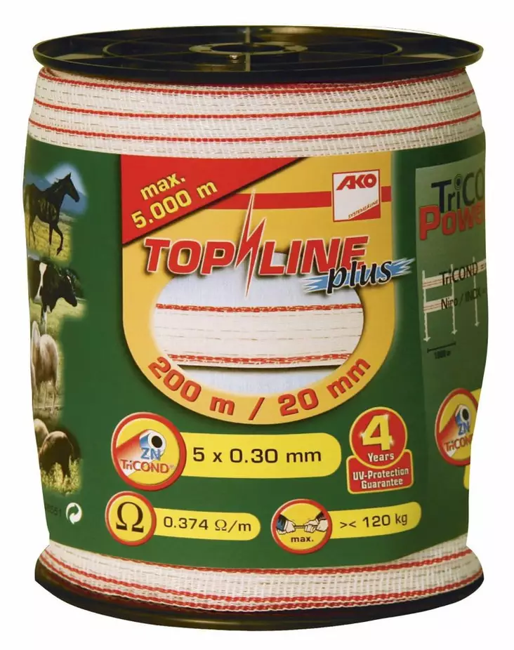 Aitanauha Top Line Plus 20 mm/200 m valkoinen/punainen - Aitanauhat ja -langat - 4018653013274 - 1