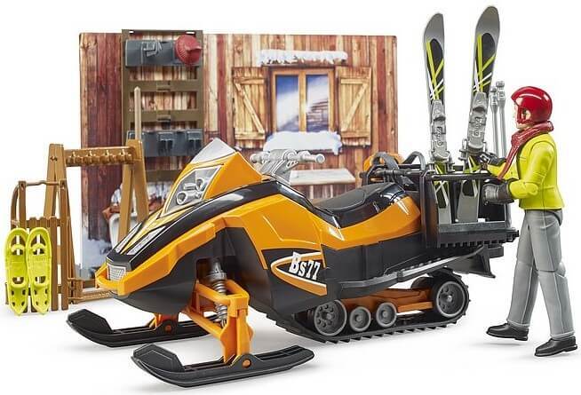 Bruder Hiihtomaja ja moottorikelkka - Bruder työkonelelut - 4001702631024 - 1