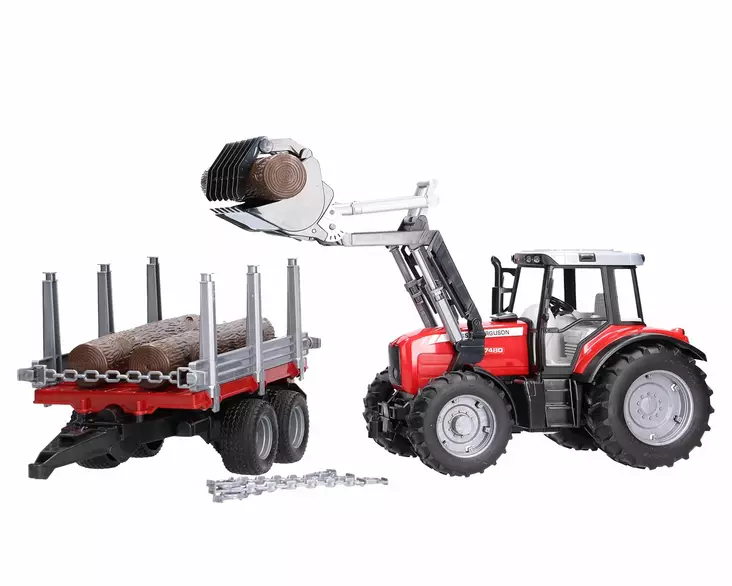 Bruder Massey Ferguson 7480 perävaunulla - Bruder työkonelelut - 8719774888234 - 1