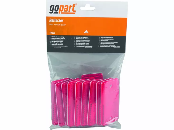 Heijastin suorakaide punainen 10 kpl/pkt - Muut traktoritarvikkeet - 8719607096324 - 1