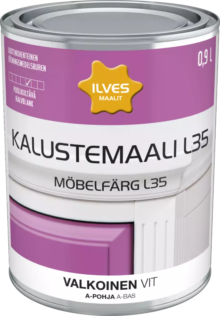 Ilves kalustemaali L35 A-pohja liuotinohenteinen - Sisämaalit - 6430026950364 - 1