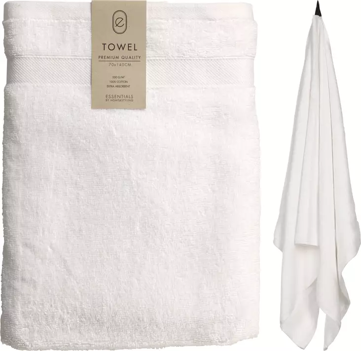 Kylpypyyhe 70x140 cm valkoinen - Kylpyhuonetarvikkeet - 8720573823524 - 1