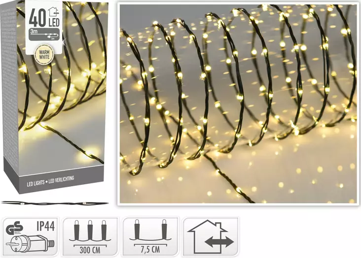 Led-valosarja lämmin valkea 40-os. pehmeä johto - Tunnelmavalot - 8719987973154 - 1