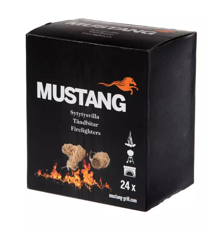 Mustang sytytysvilla 24 kpl - Grillaustarvikkeet - 6410412885784 - 1
