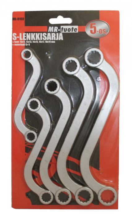 S-lenkkisarja 5-os. 10-19 mm - Kiintolenkkiavaimet - 6430032155234 - 1