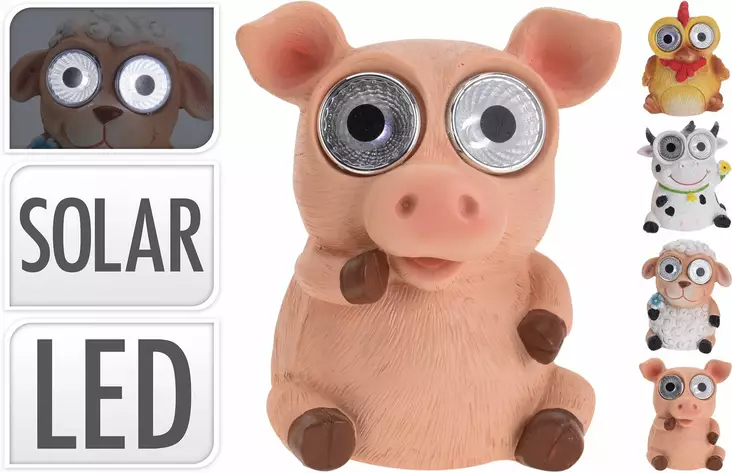 Solar maatilan eläimet aurinkokennolla - Puutarhapatsaat, koristeet - 8719202547054 - 1