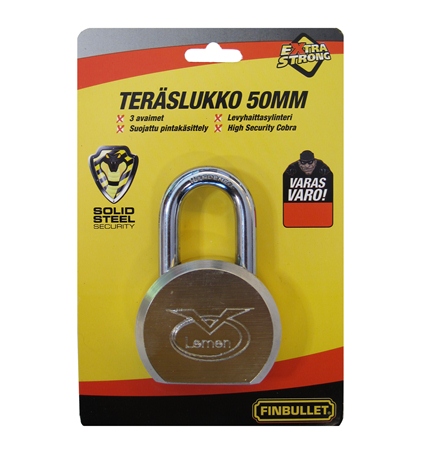 Teräslukko 50mm Titan - Riippulukot, salvat, haat - 6438152025284 - 1