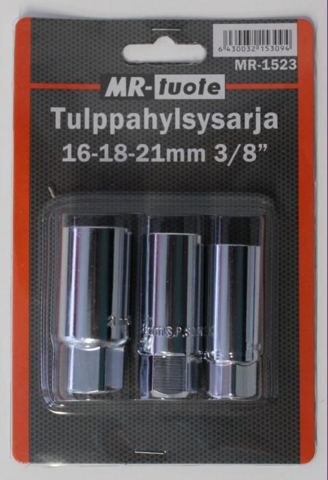 Tulppahylsysarja 16-18-21mm - Muut käsityökalut - 6430032153094 - 1