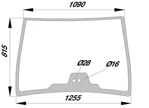 Tuulilasi, ylempi (Fendt G716810040050) - Ohjaamon lasit - 3660980062084 - 1