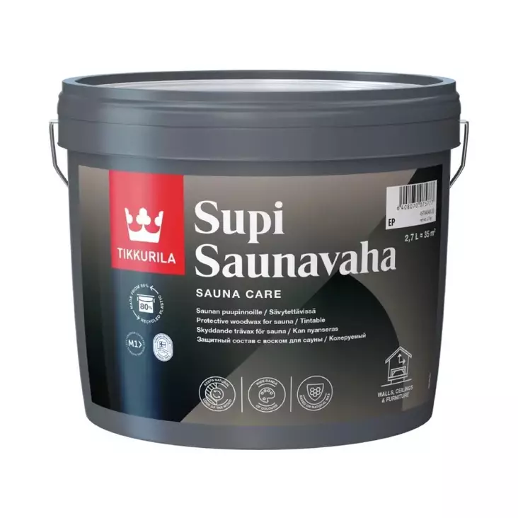 Tikkurila Supi Saunavaha harmaa - Öljyt, vahat, kyllästeet - 6408070061794 - 1