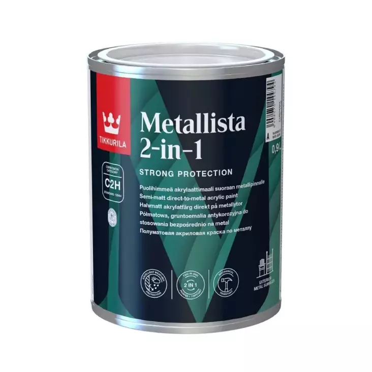 Tikkurila Metallista 2-in-1 ruosteenestomaali sävytettävä - Muut maalit, lakat ja öljyt - 6408070144824 - 1