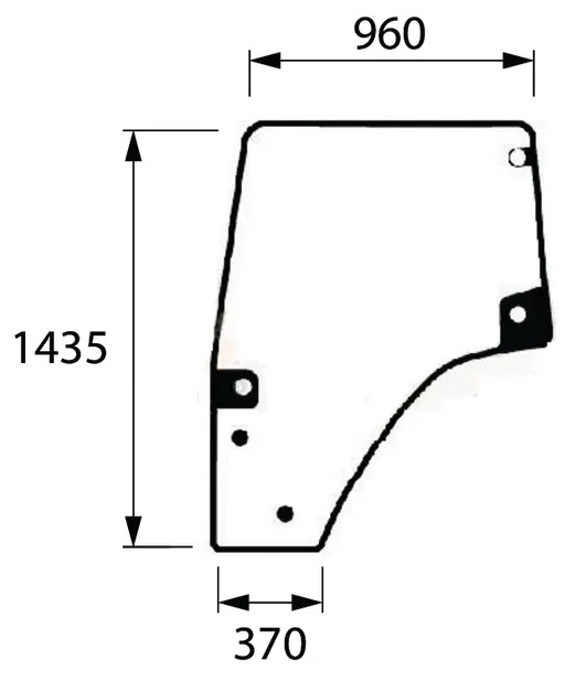 Ovilasi, vasen (DF 001687430) - Ohjaamon lasit - 8719774669284 - 1
