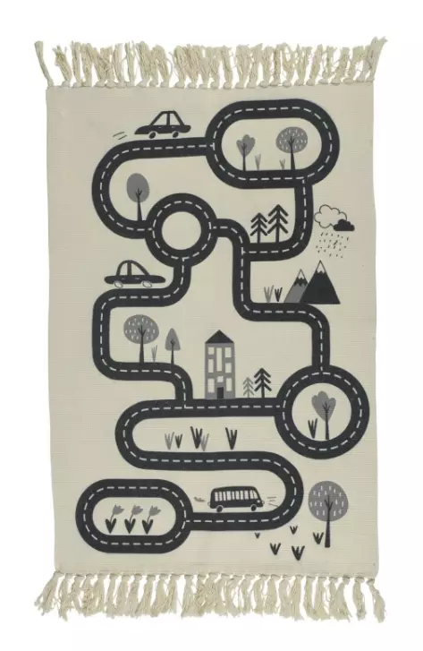 Liikennematto mustavalkea 80x120 cm - Sisälelut - 8720573359054 - 1