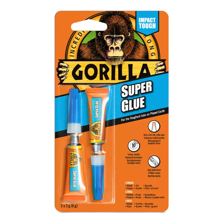 Gorilla Super Glue 2x3 g pikaliima - Liimat - 5704947009724 - 1